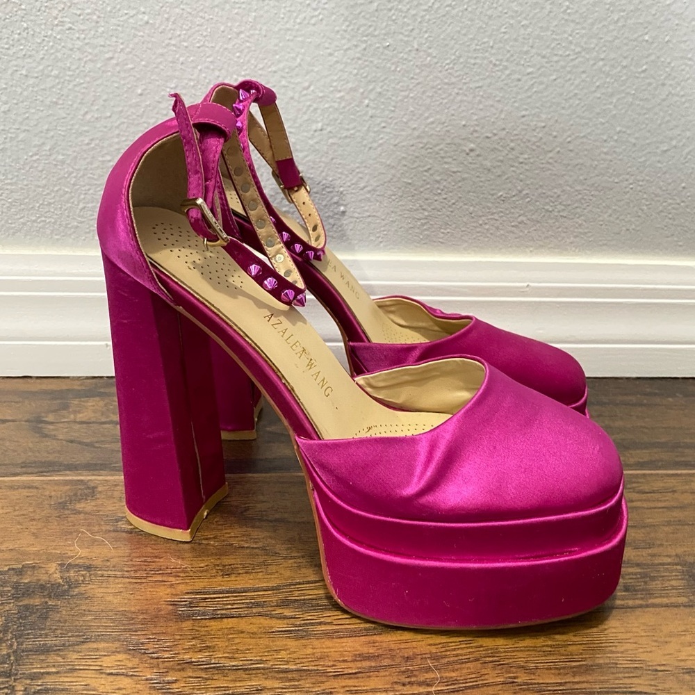 Azalea Wang Bratz Bright Pink Platform Closed Toe Heels Size 9 Dollz Kill Spike